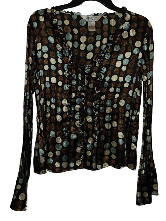 Allison Taylor Tops - Allison Taylor Long Sleeve Blouse Large Multicolored Polyester